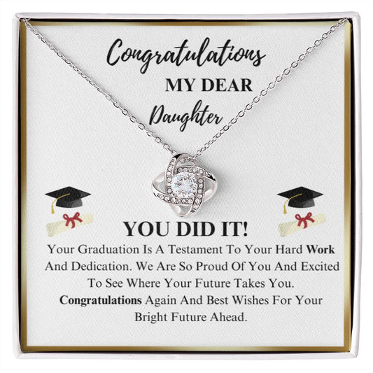 Congratulations Graduation Love Knot Necklace