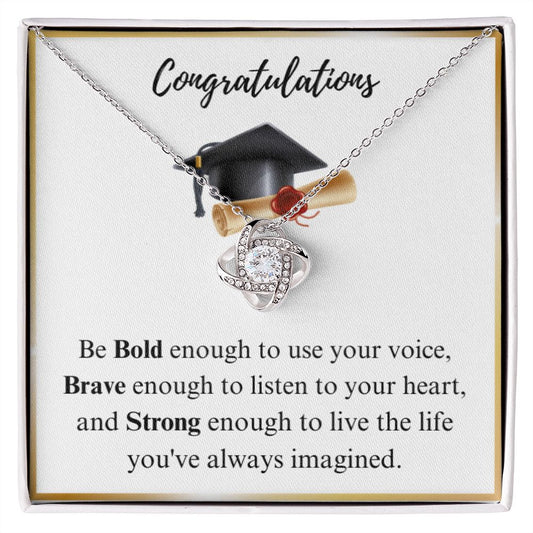 Congratulations Graduation Gift Love Knot Necklace.