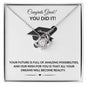 Congrats Grad! You Did It Graduation Love Knot Personalized Necklace Gift