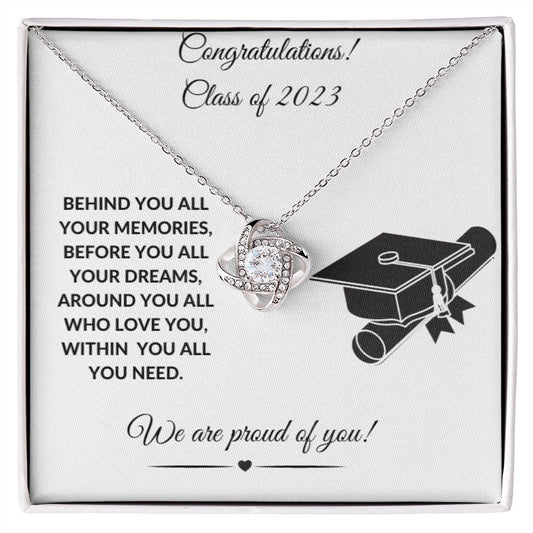 Congratulations Class of 2023 Graduation Gift Love Knot Necklace