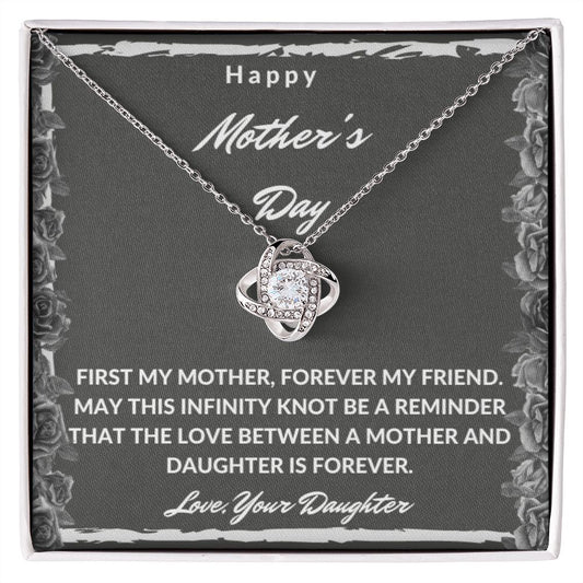 Happy Mother's Day From Daughter Forever My Friend Love Knot Necklace Gift
