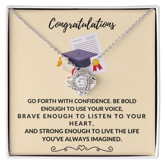 Congratulations Graduate Love Knot Necklace Graduation Gift