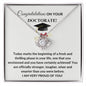 Congratulations on Your Doctorate I'm Proud Love Knot Necklace