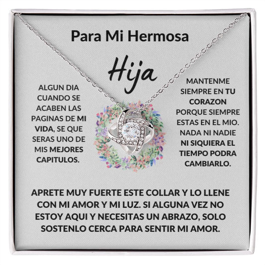 Para Mi Hermosa Hija Love Knot Collar