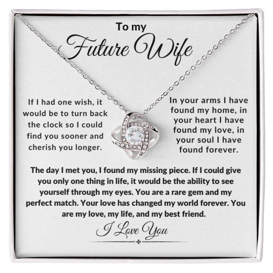 To My Future Wife One Wish Love Knot Necklace