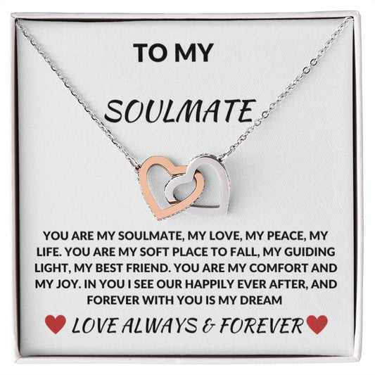 To My Soulmate Interlocking Hearts My Dream Personalized Necklace Gift