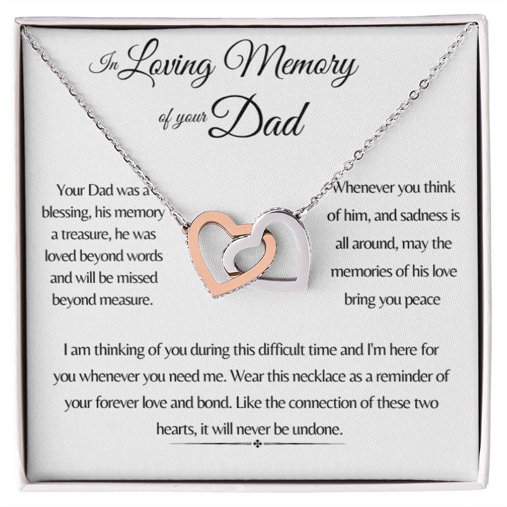 Father Memory Status In Loving Memory of Your Dad Interlocking Hearts Necklace – Within His ...