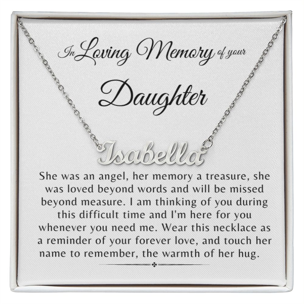 In Loving Memory of Your Daughter Personalized Name Necklace