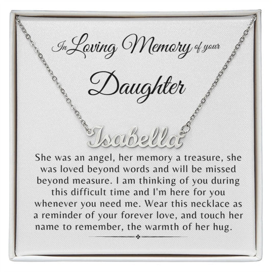 In Loving Memory of Your Daughter Personalized Name Necklace