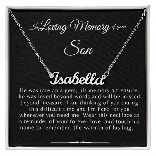 In Loving Memory of Your Son Custom Name Bereavement Necklace