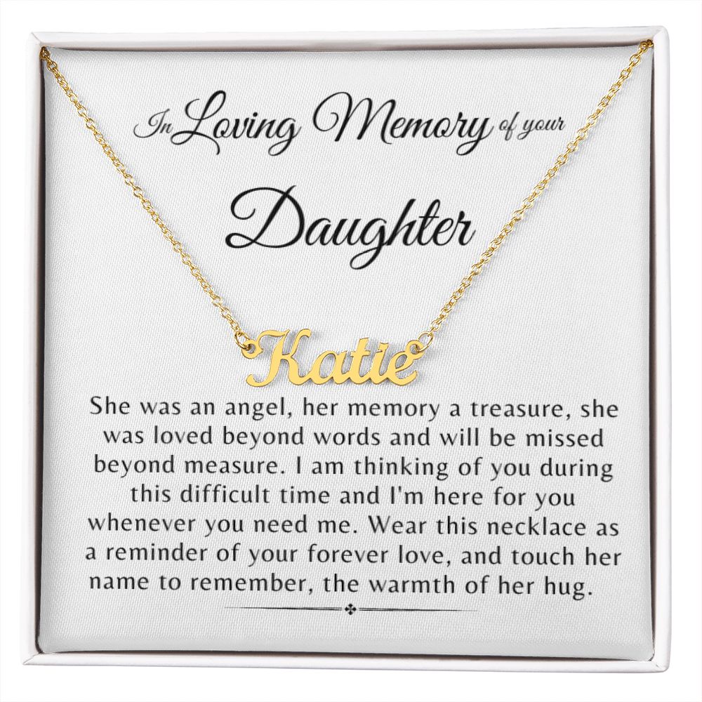In Loving Memory of Your Daughter Personalized Name Necklace
