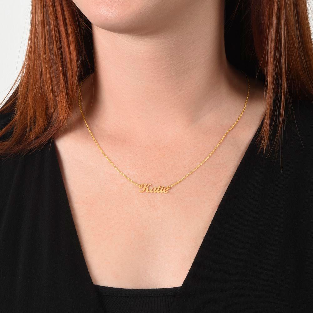 In Loving Memory of Your Daughter Flower Card Personalized Name Necklace