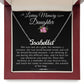 In Loving Memory of Your Daughter Flower Card Personalized Name Necklace