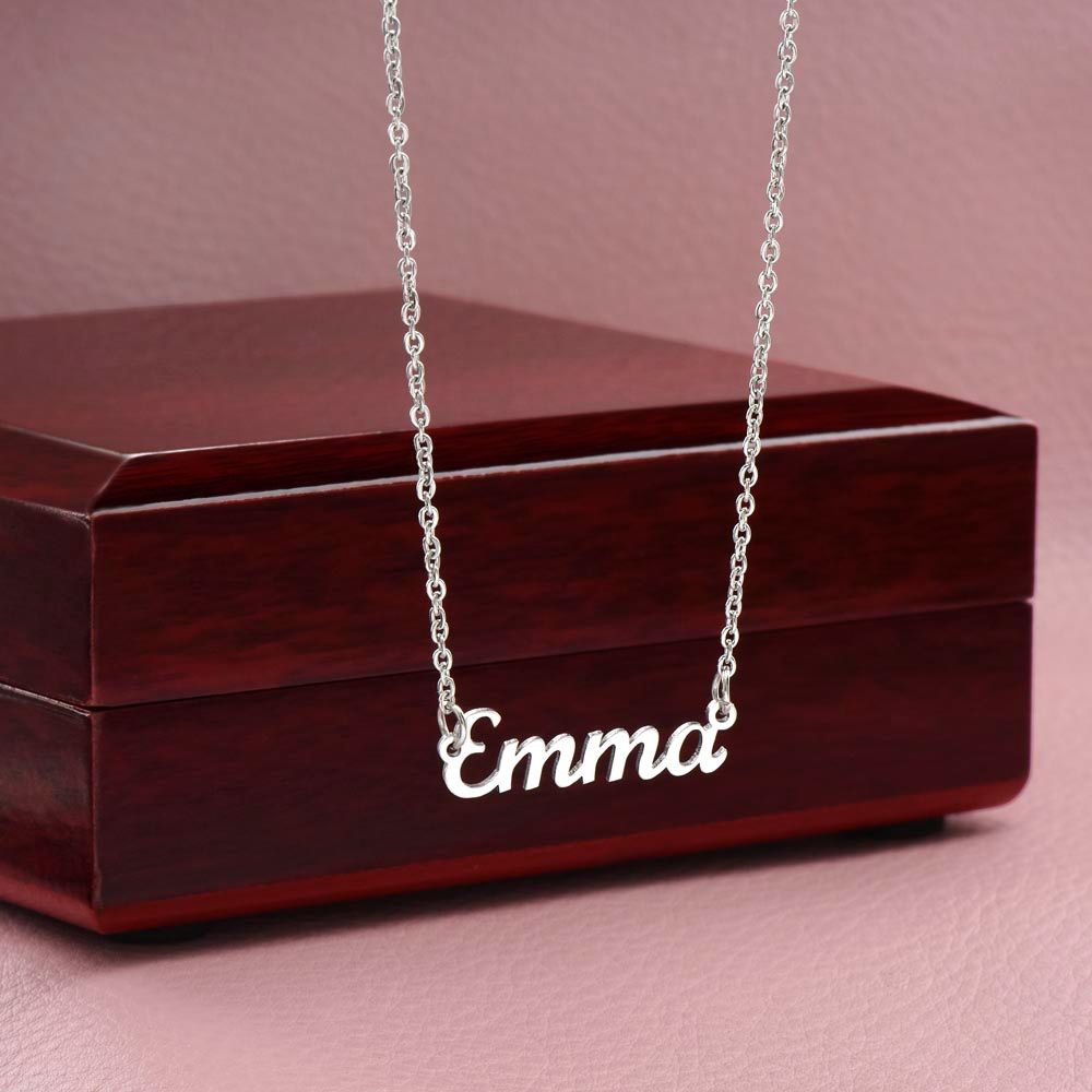In Loving Memory of Your Daughter Flower Card Personalized Name Necklace
