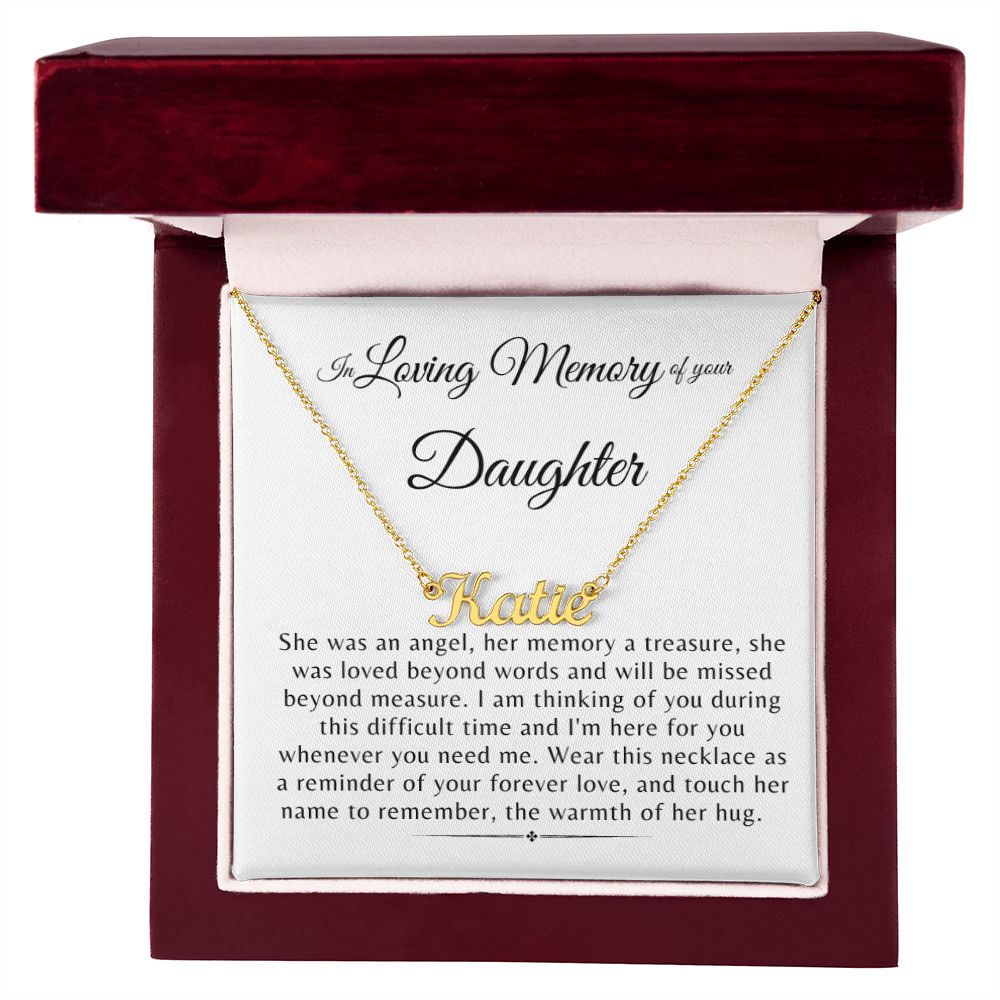 In Loving Memory of Your Daughter Personalized Name Necklace