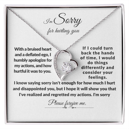 I'm sorry Please Forgive Me Forever Love Necklace