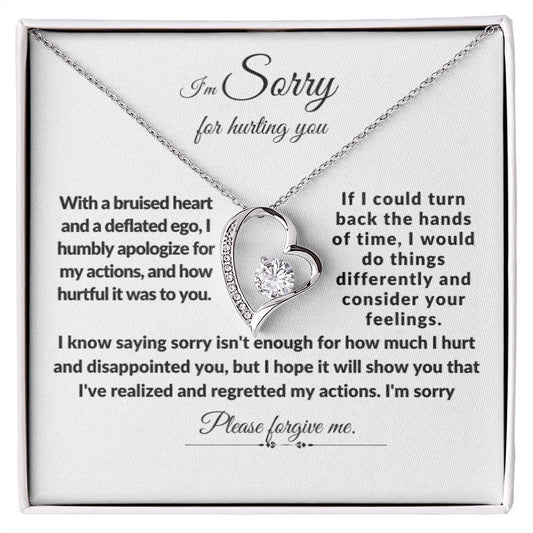 I'm sorry Please Forgive Me Forever Love Necklace