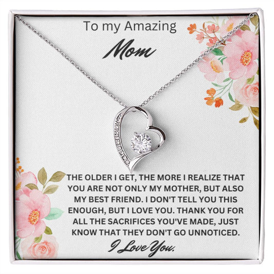 To My Amazing Mom Best Friend Forever Love Personalized Necklace Gift