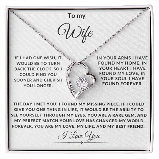 To My Wife One Wish Forever Love Necklace