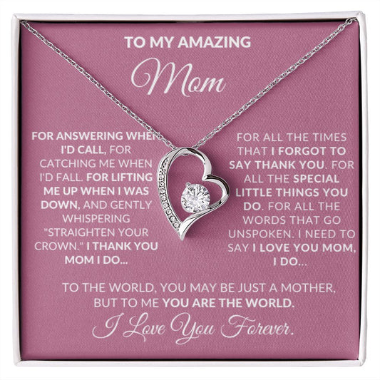 To My Amazing Mom For All The Times Personalized Necklace Gift