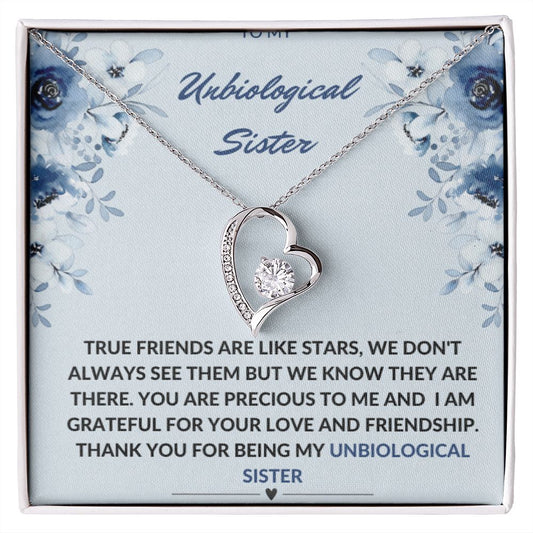 To My Unbiological Sister True Friends Forever Love Personalized Necklace Gift
