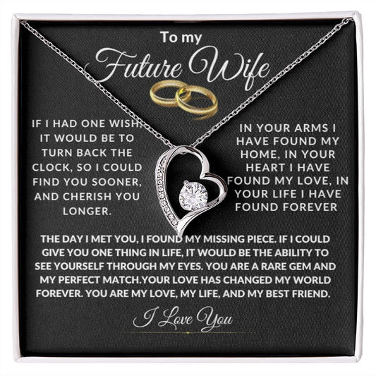 To My Future Wife One Wish Gold Bands Forever Love Necklace