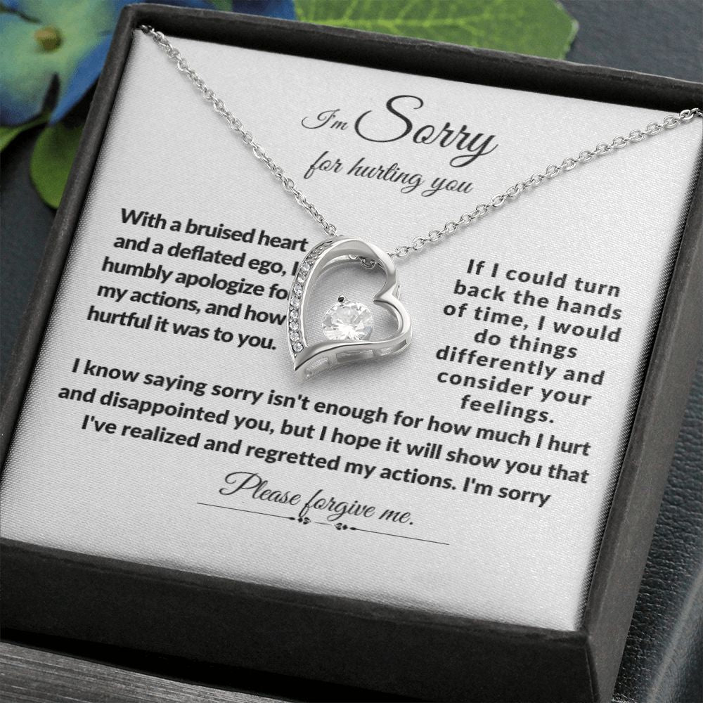 I'm sorry Please Forgive Me Forever Love Necklace