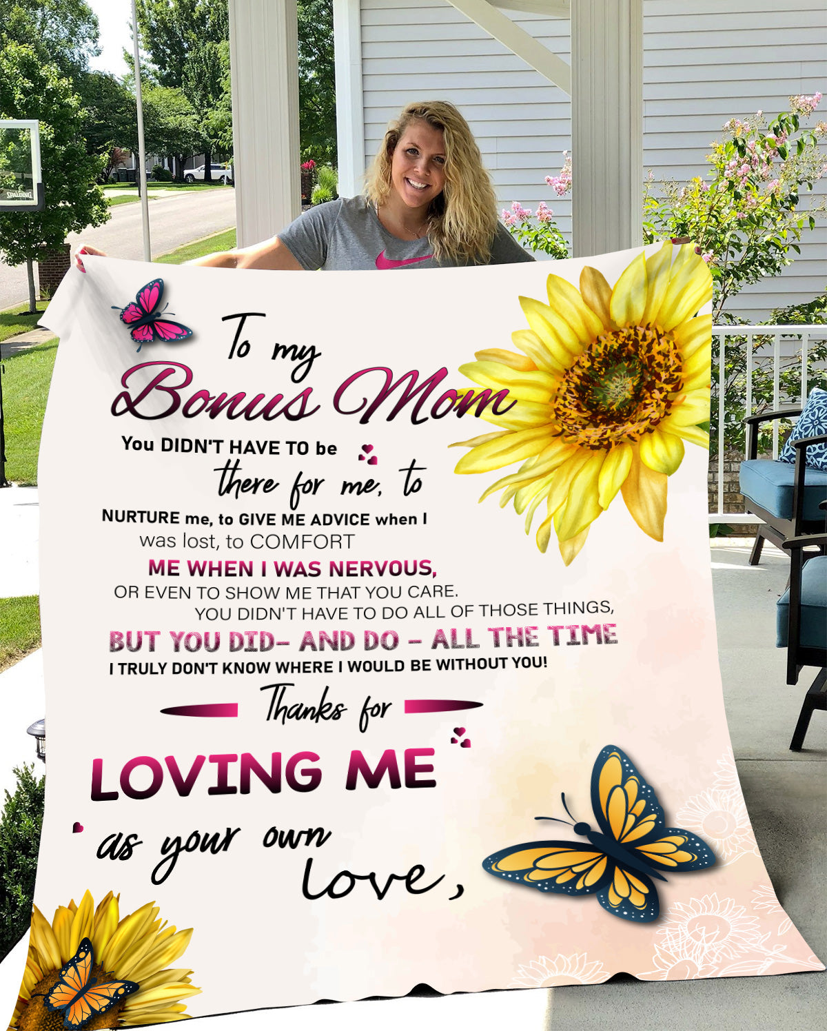 To My Bonus Mom Personalized Arctic Fleece Blanket 50x60