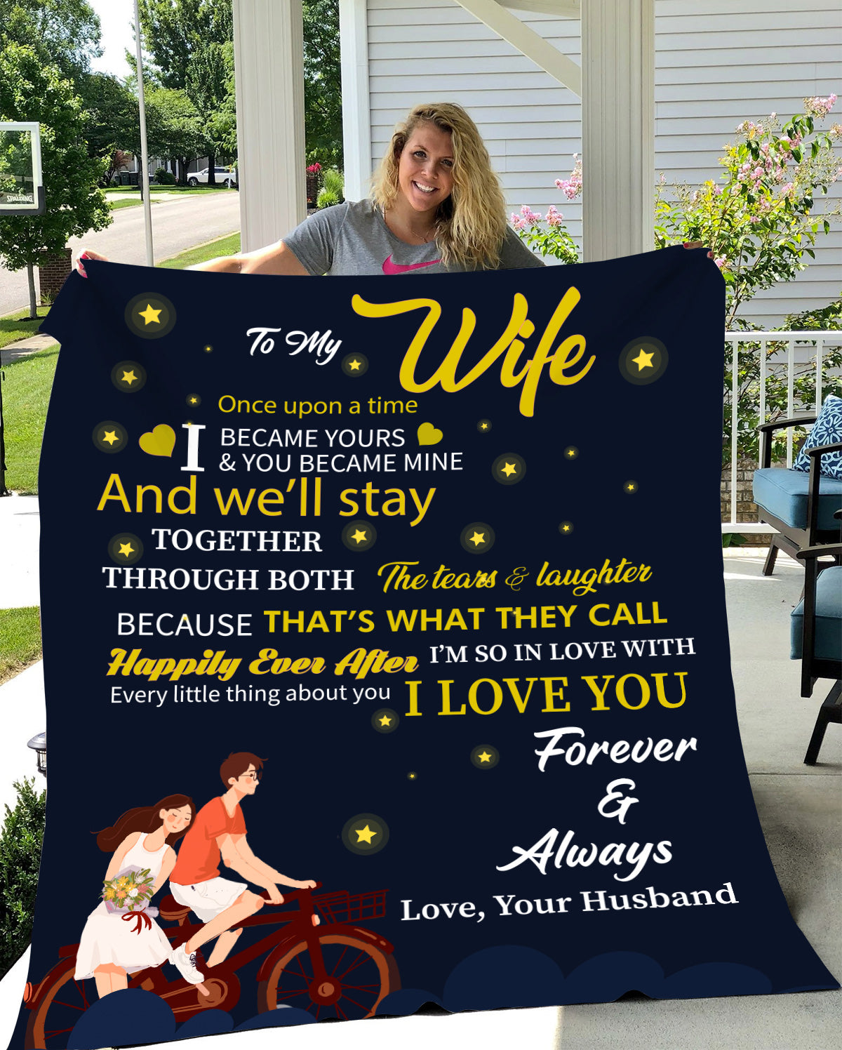 To My Wife Once Upon A Time Personalized Arctic Fleece Blanket 50x60